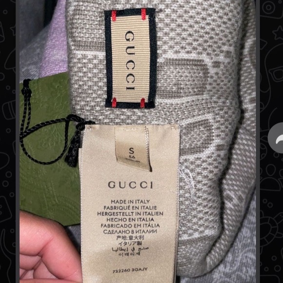 Gucci Monogram-Jacquard Reversible Wool Beanie - Size Small New with Tags - Picture 5 of 5